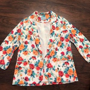 Skies Are Blue Floral Blazer
